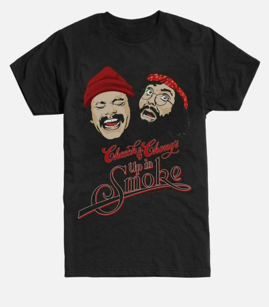 

up in smoke cheech & chong's comedy film parody black t-shirt low rider s-6xl, White;black
