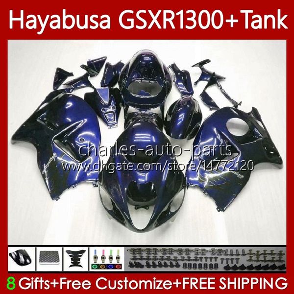 Kit de corpo para Suzuki Hayabusa GSXR 1300CC 1300 CC 2002 2003 2004 2005 2006 2007 74No.156 GSX-R1300 GSX R1300 GSXR-1300 96-07 GSXR1300 Azul Escuro 96 97 98 99 00 01 Fairings