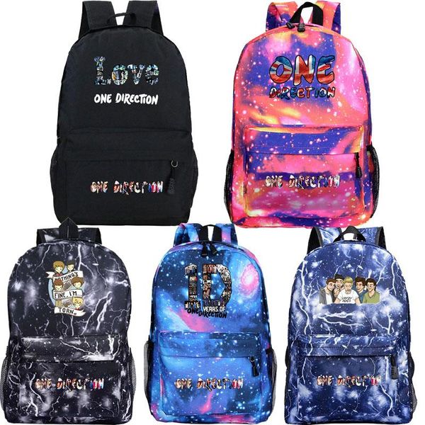 

backpack one direction backpacks student for school teenager funny casual mochila lapbookbag fashion boy girl large capacity