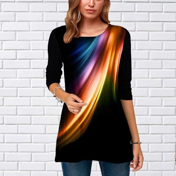 

women's t-shirt oversized o-neck printed t-shirts black long sleeve polyester y2k tshirt for women clothes summer beautiful blouses fa, White