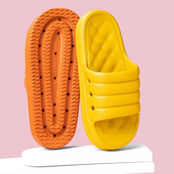 

mute eva sofa slides women thick sole soft indoor slippers anti-slip sandals men summer platform shoes bath, Black