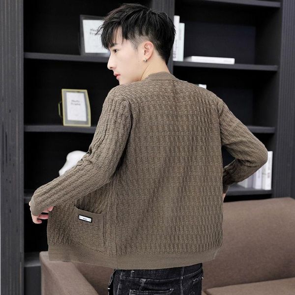

Men's Sweaters 2021 Spring Autumn Knitted Long Sleeve Men Sweater Coat Streetwear Casual V-neck Cardigan Men's Warm E180, White;black