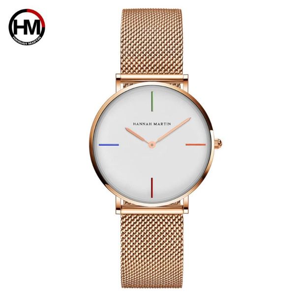 

wristwatches 36mm black dial japan quartz movement women stainless steel mesh waterproof ladies watch zegarek damski moda mujer drop, Slivery;brown