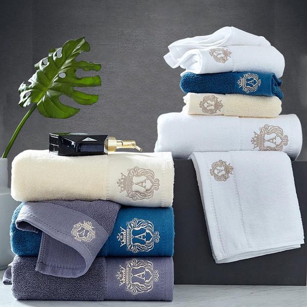 

towel 1 large bath towel, 2 hand towels. high grade cotton set embroidery soft bathroom sets