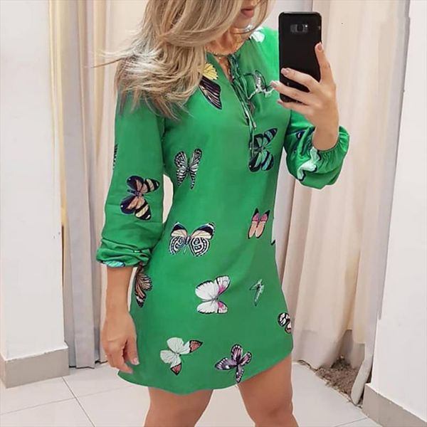 

5xl large size butterfly print women dress autumn long sleeve casual mini plus fashion ladies party dresses, Black;gray
