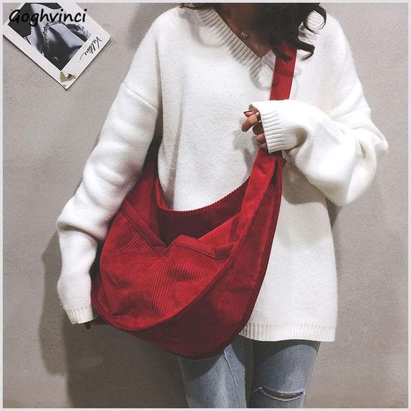

evening bags shoulder women vintage corduroy hobos bag crossbody large capacity daily all-match students school satchel harajuku street