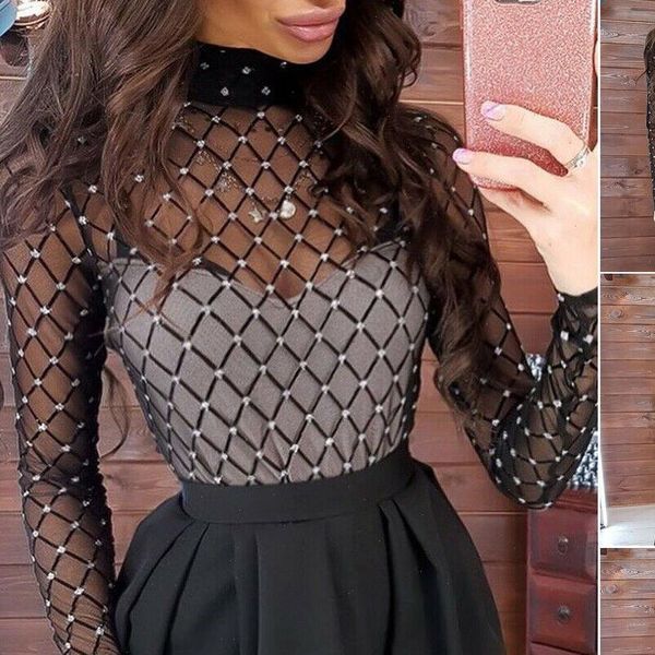 

womens dress women transparent bandage bodycon long sleeve party slim stretch ladies dresses cocktail club vestido, Black;gray