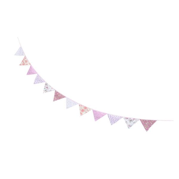 

party decoration fabric bunting banner floral decor triangle flag shabby chic garland