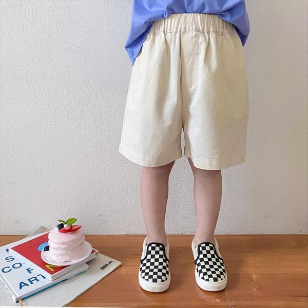 

summer baby boys solid color cotton shorts children all match loose 2 colors, Black