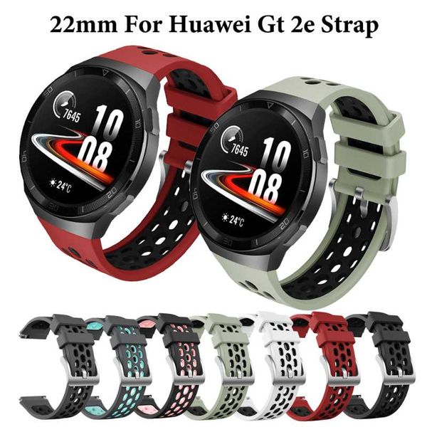 

watch bands 22mm bracelet watchband strap for huawei gt 2e sport silicone wristband gt2e smart watches belt, Black;brown
