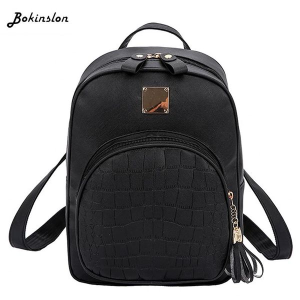 

outdoor bags bokinslon college style backpack women's 2021 crocodile fashion wild casual school bag females