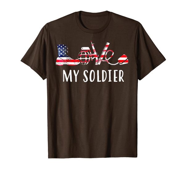 

love my soldier proud us army mom army wife t-shirt, White;black