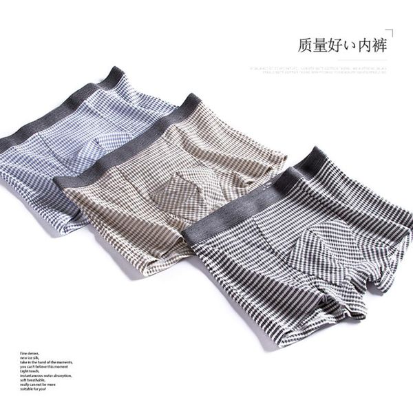 

underpants 3 pcs cotton men underwear striped knitted boxer shorts antibacterial panties breathable boyfriend gifts lingeries, Black;white