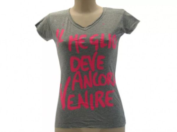 

t shirt only words woman basic the is yet to come grey mesh, White;black