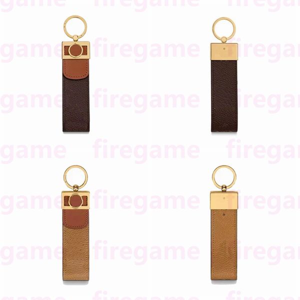 

luxury leather key rings fashion keys holder man woman keychain classic charm pendent with box delicate gift, Slivery;golden