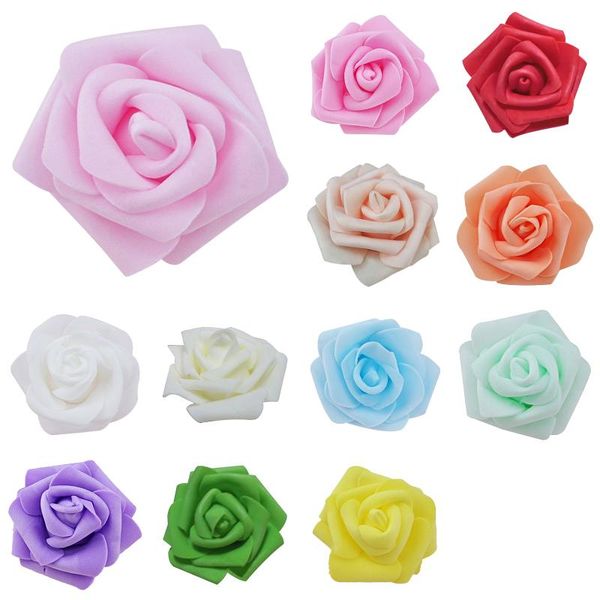 

100pcs / bag 6cm foam rose heads artificial flower wedding decoration(milk white) decorative flowers & wreaths