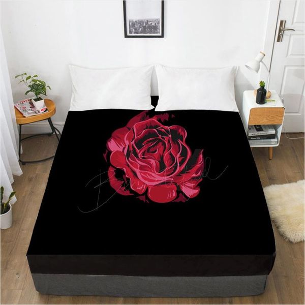 

sheets & sets 3d fitted sheet custom twin full queen king size mattress cover with elastic bed 160x200 bedding rose for wedding
