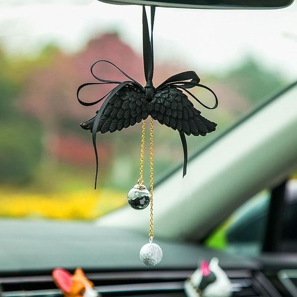 

interior decorations car pendant angel wings automobile rearview mirror decoration ornaments gypsum air freshener accessories