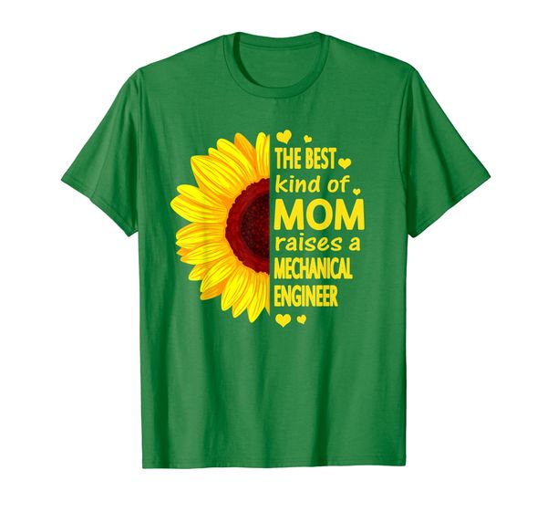 

kind of mom raises mechanical engineer shirt sunflower, White;black