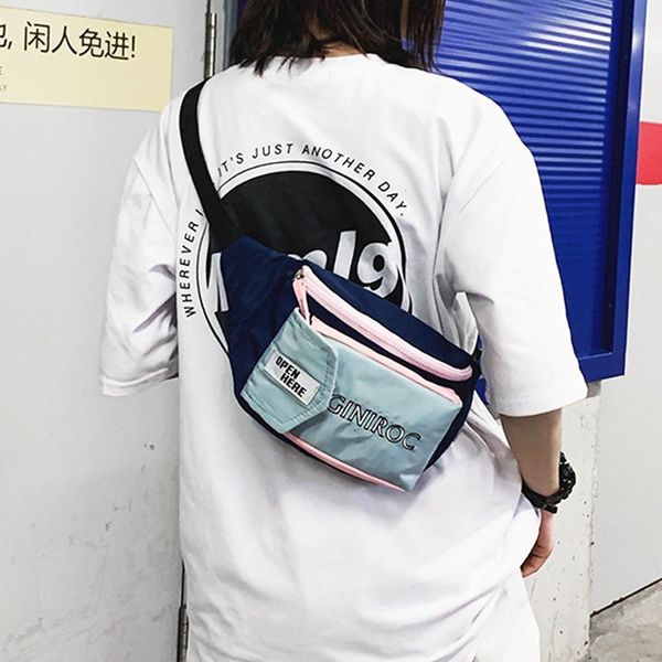 

waist bags canvas bag chest pack fashion panelled fanny for women tactical streetwear girls packs