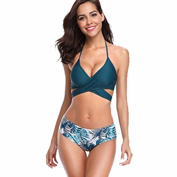 

2021 bikini swimsuit women gathering printed sling fashion split, White;black