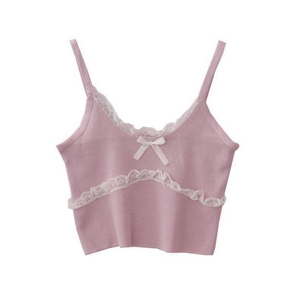 

vintage v neck women tube crop white lace knitted corset female summer cute tanks camis girls pink black clothes
