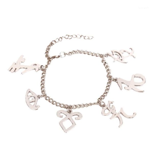 

charm bracelets bones inspired angelic power rune symbols bracelet shadowhunters charms jewelry1, Golden;silver
