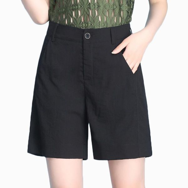 

candy colors casual shorts womens 2021 summer slim wide leg female cotton linen women's loose, White;black