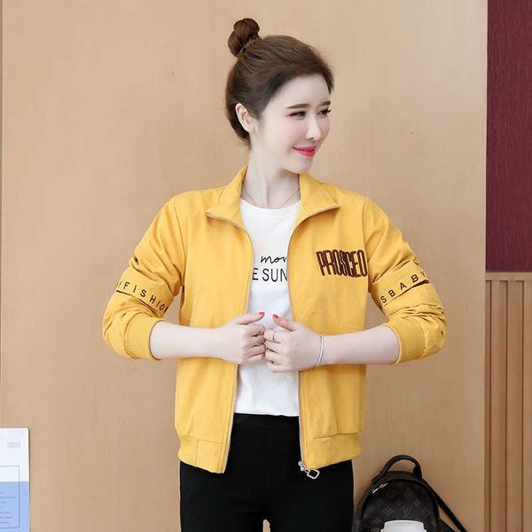 

short coat women's spring and autumn cloth 2021 korean slim fit embroidered versatile et baseball et, Black;brown