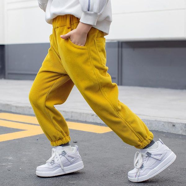 

trousers children's pants girls baby plus velvet warm winter thickening korean kids lantern boys cotton spinning corduroy, Blue