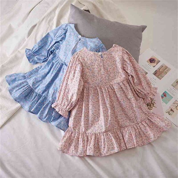 

spring arrival girls long sleeve floral dress kids princess 210528, Red;yellow