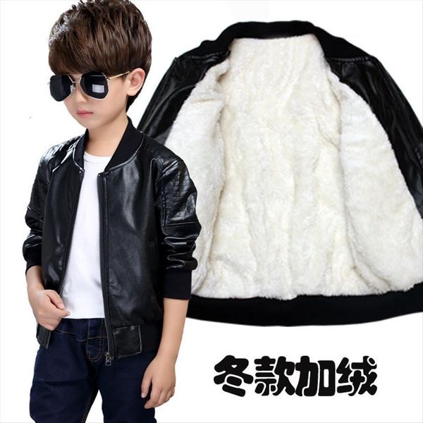 

kids outerwear autumn winter baby boys warm coat children faux leather boy clothing 8 10 12 14 years, Blue;gray