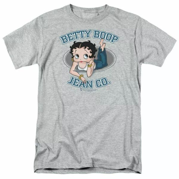 

Betty Boop Jean Co Kids Youth T Shirt Licensed Classic Cartoon Tee Sport Gray, White;black