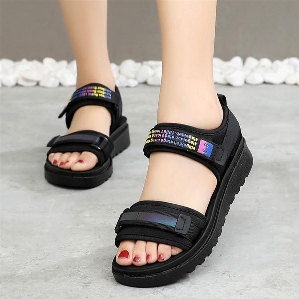 

summer women sandals slippers casual shoes gladiator beach slides elegant, Black