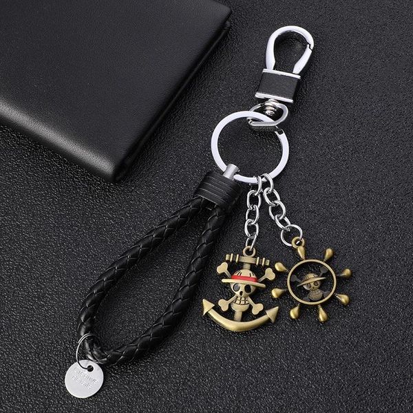 

keychains one piece peripheral keychain luffy cable metal pendant men and women anime gift, Silver