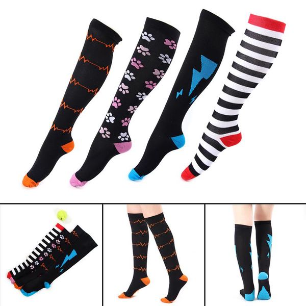 

sports socks women's compression elastic comfortable stockings breathable quick dry nylon stocks for running yoga too789, Black