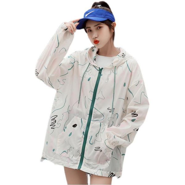 

women's jackets summer sun protection coat women 2021 korean casual loose sunscreen hooded long sleeves thin slim cardigan female lr135, Black;brown