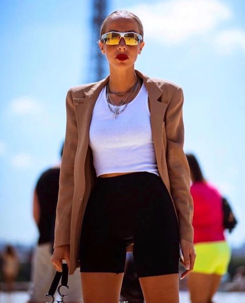 

solid color high waist tight womens shorts sports casual fitness stretch comfortable jogging short pants, White;black