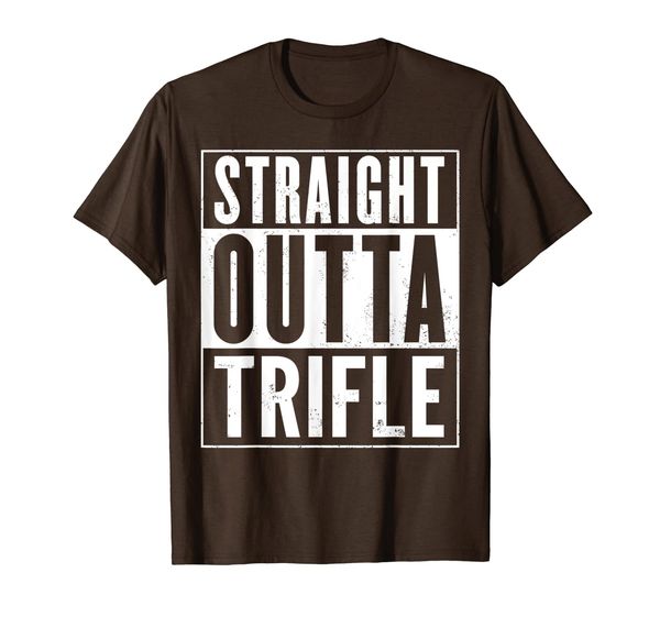 

straight outta trifle funny t-shirt, White;black