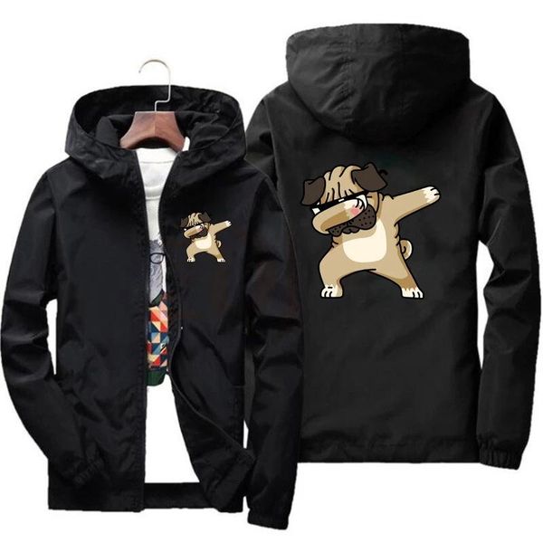 

men's jackets jacket fashion spring autum casual streetwear dog animal print hoodie men waterproof clothes mens windbreaker coat, Black;brown