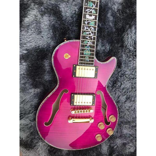 

classic brand electric guitar, quality wood hollow jazz, shell inlaid fingerboard, delivery to home.