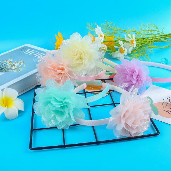 

hair accessories candygirl fashion summer flower ornament hoop cute pure band lovely child headband kids headwear, Slivery;white