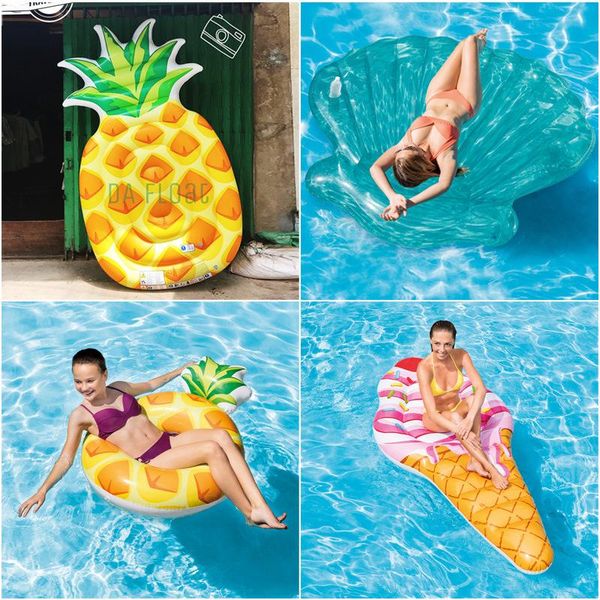 

tools 6 styles giant lie-on inflatable ice cream pool floating ball swim ring water toy swimming donut air mattress