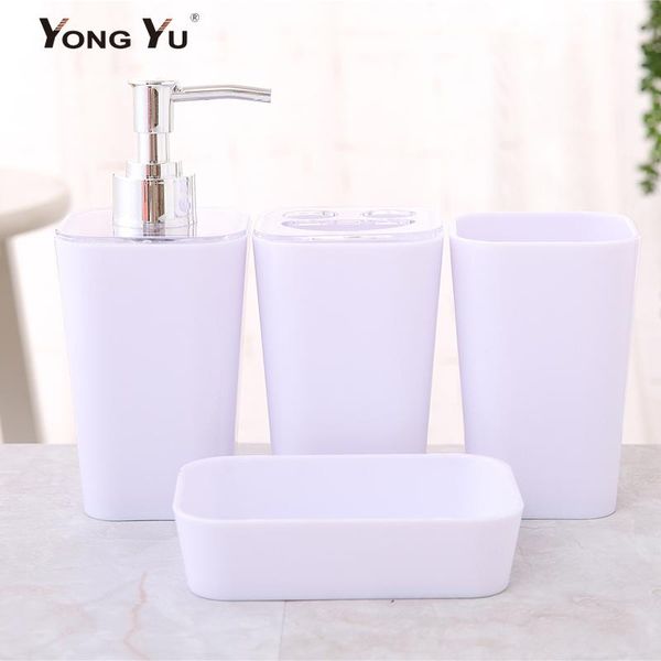 

bath accessory set 4pcs/set bathroom accessories plastic include soap dispenser toothbrush holder dish mouth cup home iimprovement