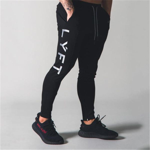 

men fall and winter sports casual pants pure color cotton nine minutes of youth loose in the waist trousers men's, Black