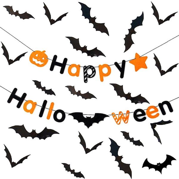 

disposable dinnerware 60pcs set of halloween 3d black bat party diy decorative wall stickers horror