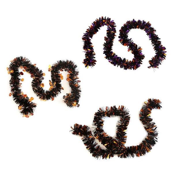

party decoration 10pcs halloween pumpkin tinsel metallic twist garland home door