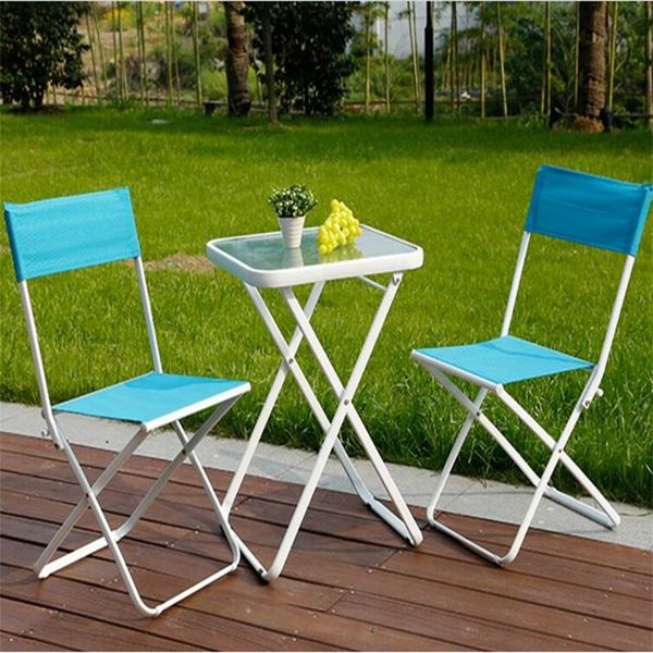 

leisure outdoor garden table modern square courtyard balcony folding coffee with 2 chairs camp furniture