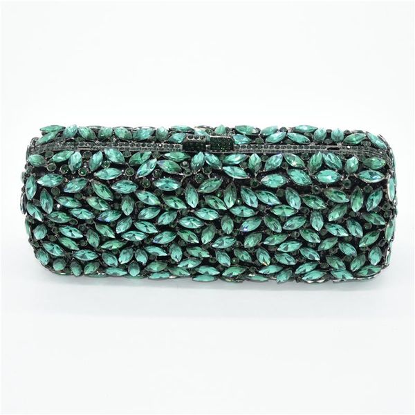 

latest wedding party crystal clutch handbag style metallic hollow out floral women evening bag bags