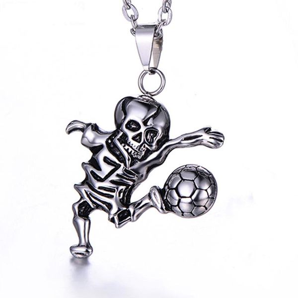 

pendant necklaces men' necklace kids football stainless steel trendy men's retro titanium custom, Silver